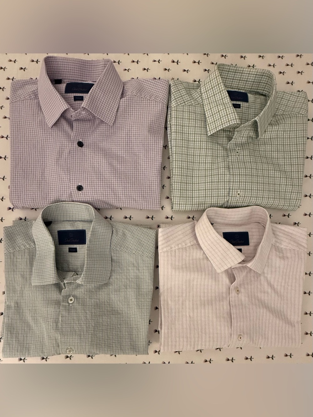 David Donahue Trim Fit Dress Shirt Bundle – Men’s Size 16.5 – 4 Shirts – EUC